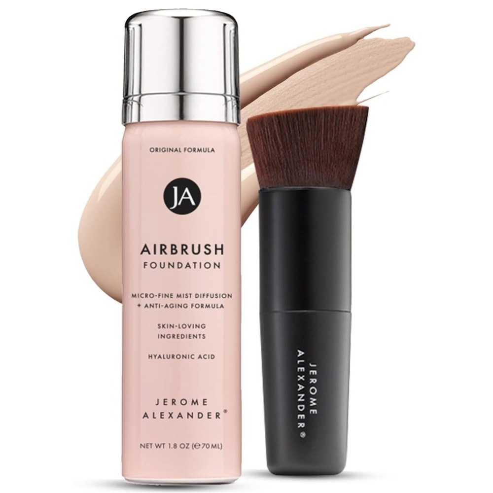 Jerome Alexander Magic Minerals Airbrush Foundation 2pc Set Light 1.8oz Brush
